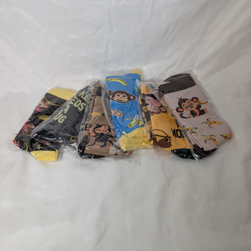 Colorful Monkey Themed Socks Set